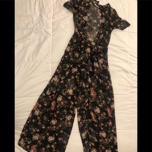 Black flower jumpsuit